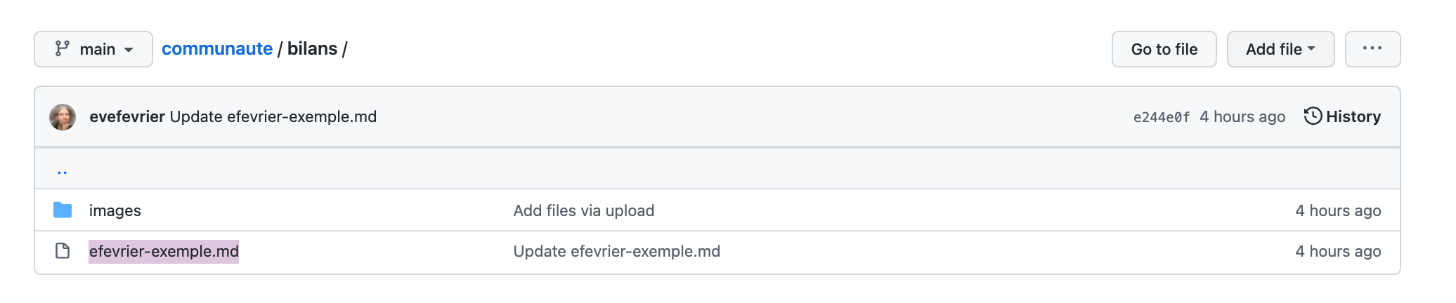 Publication du bilan – dépôt communautaire et nomenclature